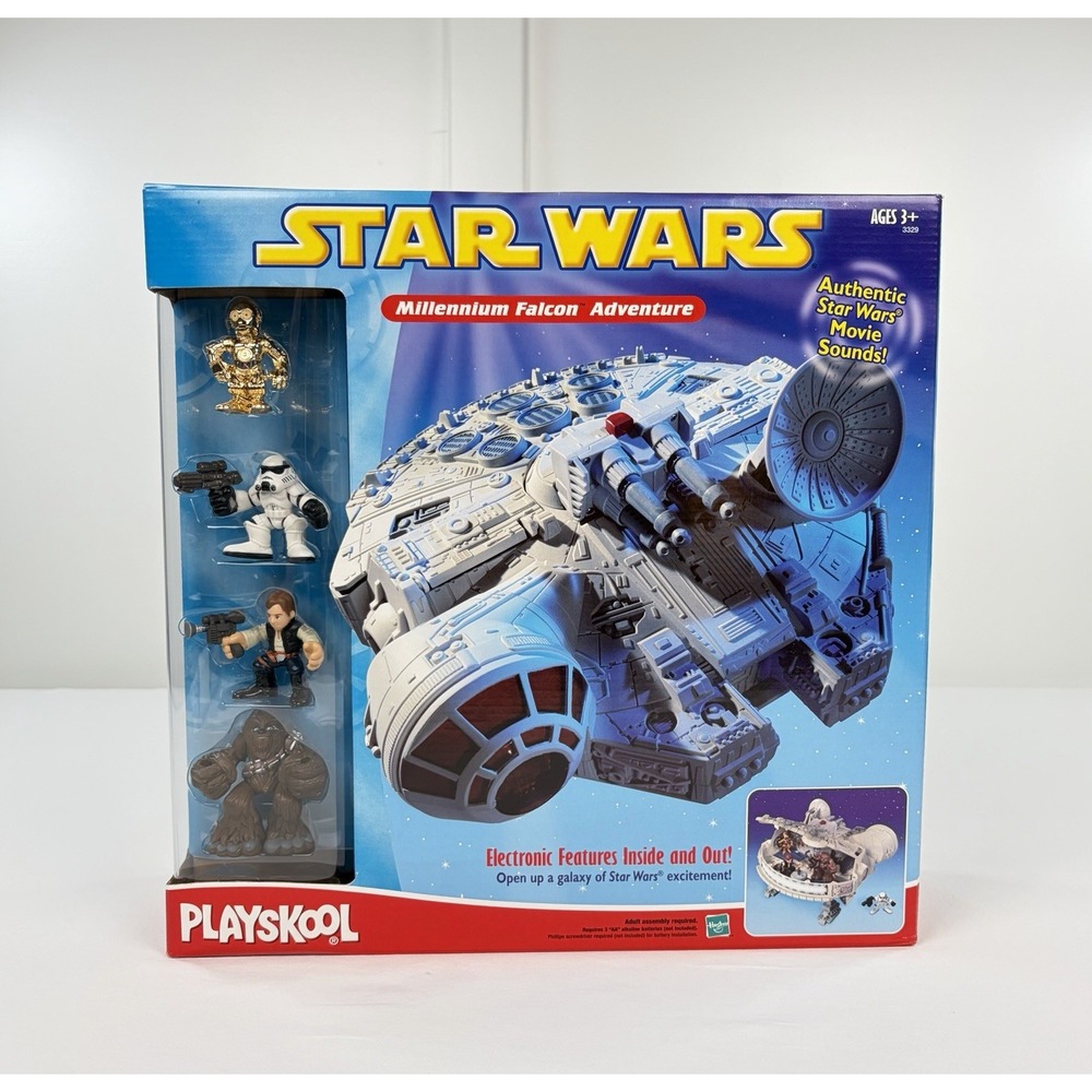 Star Wars Playskool Millennium Falcon Adventure Action Figure Playset 2002 VTG